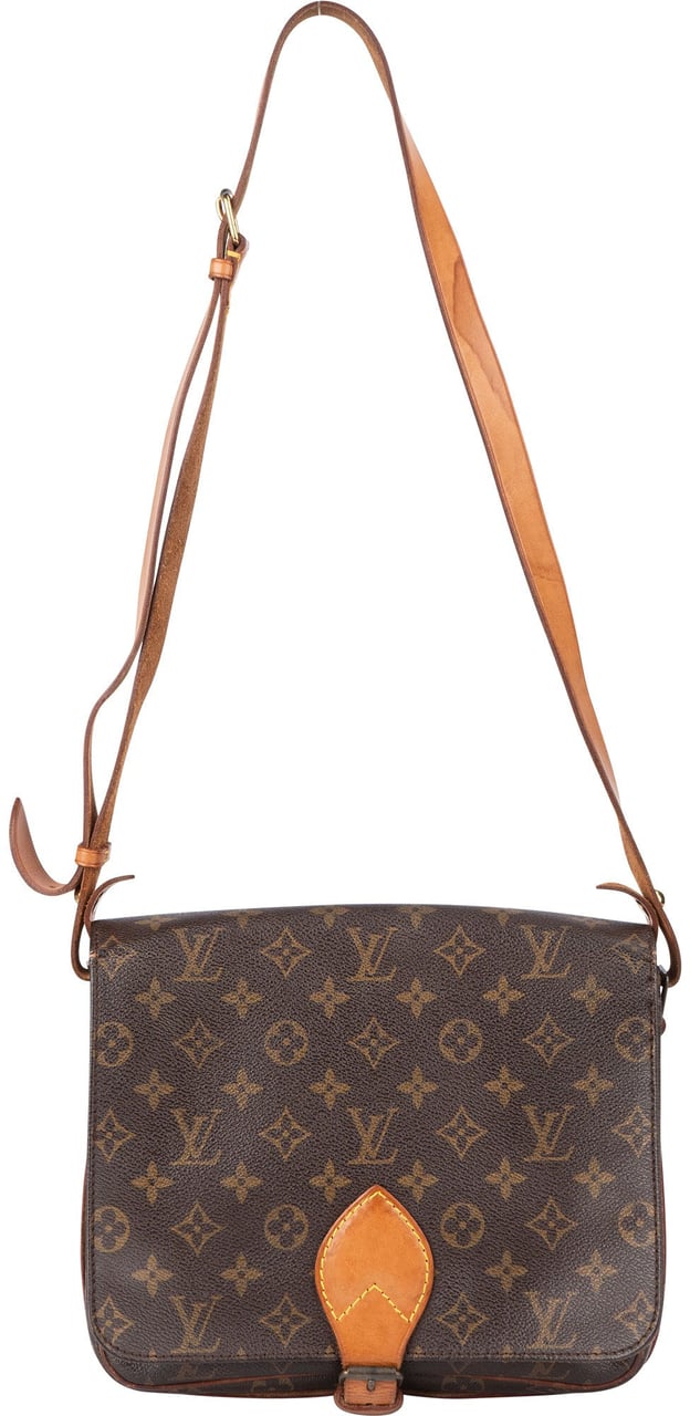 Louis Vuitton Louis Vuitton Canvas Monogram Cartouchiere MM Crossbody Bag Bruin
