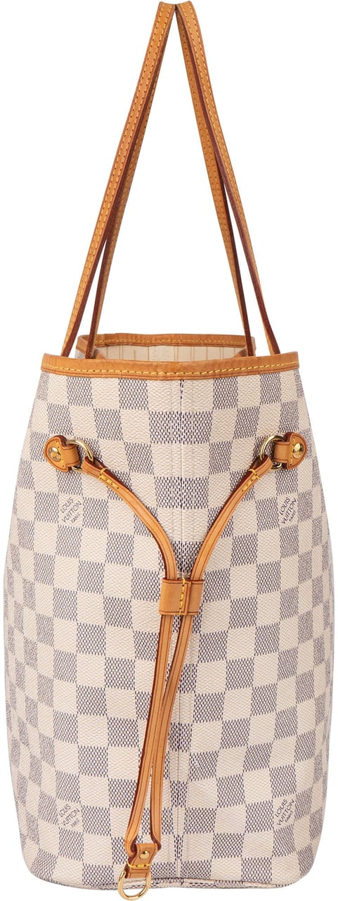 Louis Vuitton Louis Vuitton Damier Azur Monogram Neverfull MM Shopper Handbag Wit
