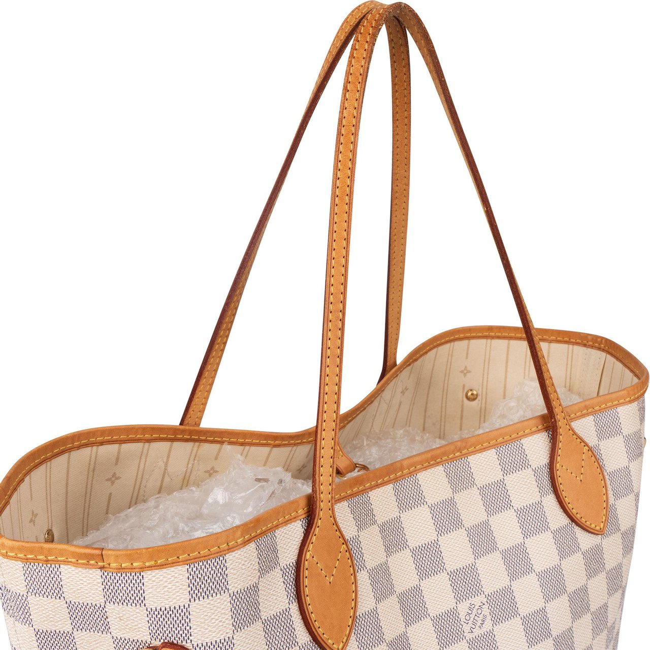 Louis Vuitton Louis Vuitton Damier Azur Monogram Neverfull MM Shopper Handbag Wit