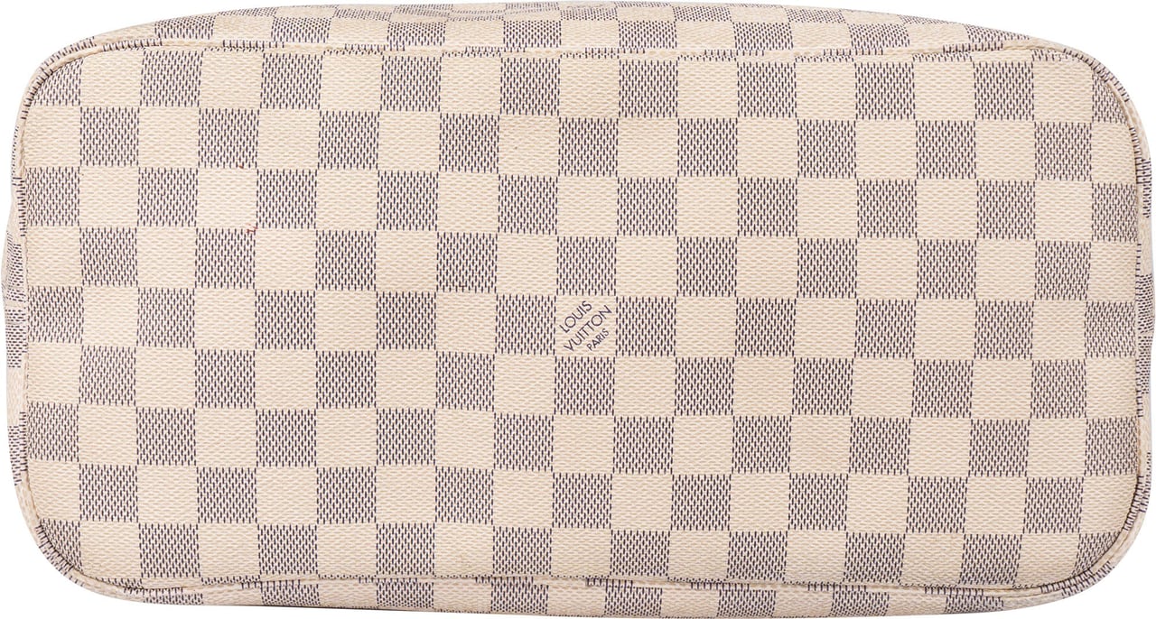 Louis Vuitton Louis Vuitton Damier Azur Monogram Neverfull MM Shopper Handbag Wit