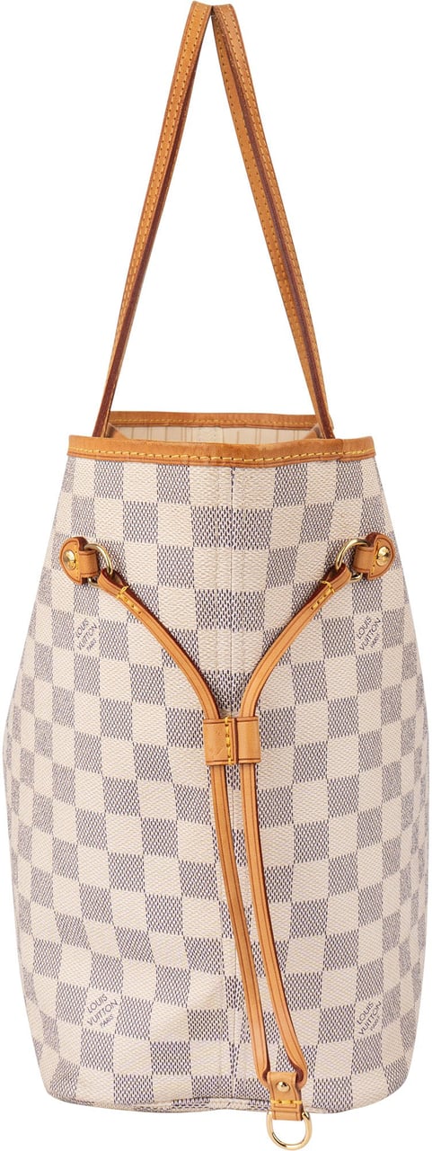 Louis Vuitton Louis Vuitton Damier Azur Monogram Neverfull MM Shopper Handbag Wit