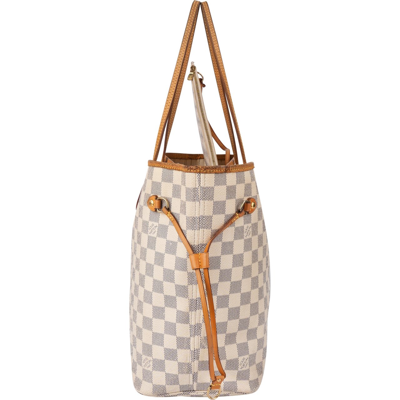 Louis Vuitton Louis Vuitton Damier Azur Monogram Neverfull MM Shopper Handbag Wit