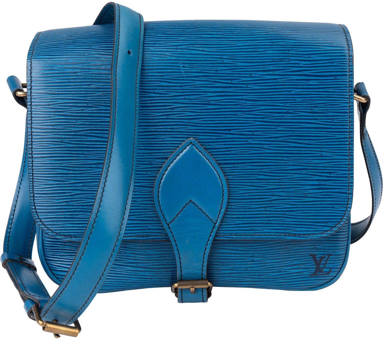 Louis Vuitton Louis Vuitton Blue Epi Leather Cartouchiere MM Crossbody Bag Blauw