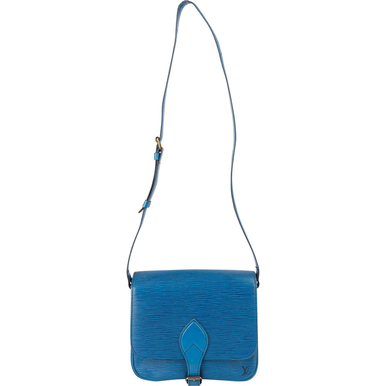 Louis Vuitton Louis Vuitton Blue Epi Leather Cartouchiere MM Crossbody Bag Blauw