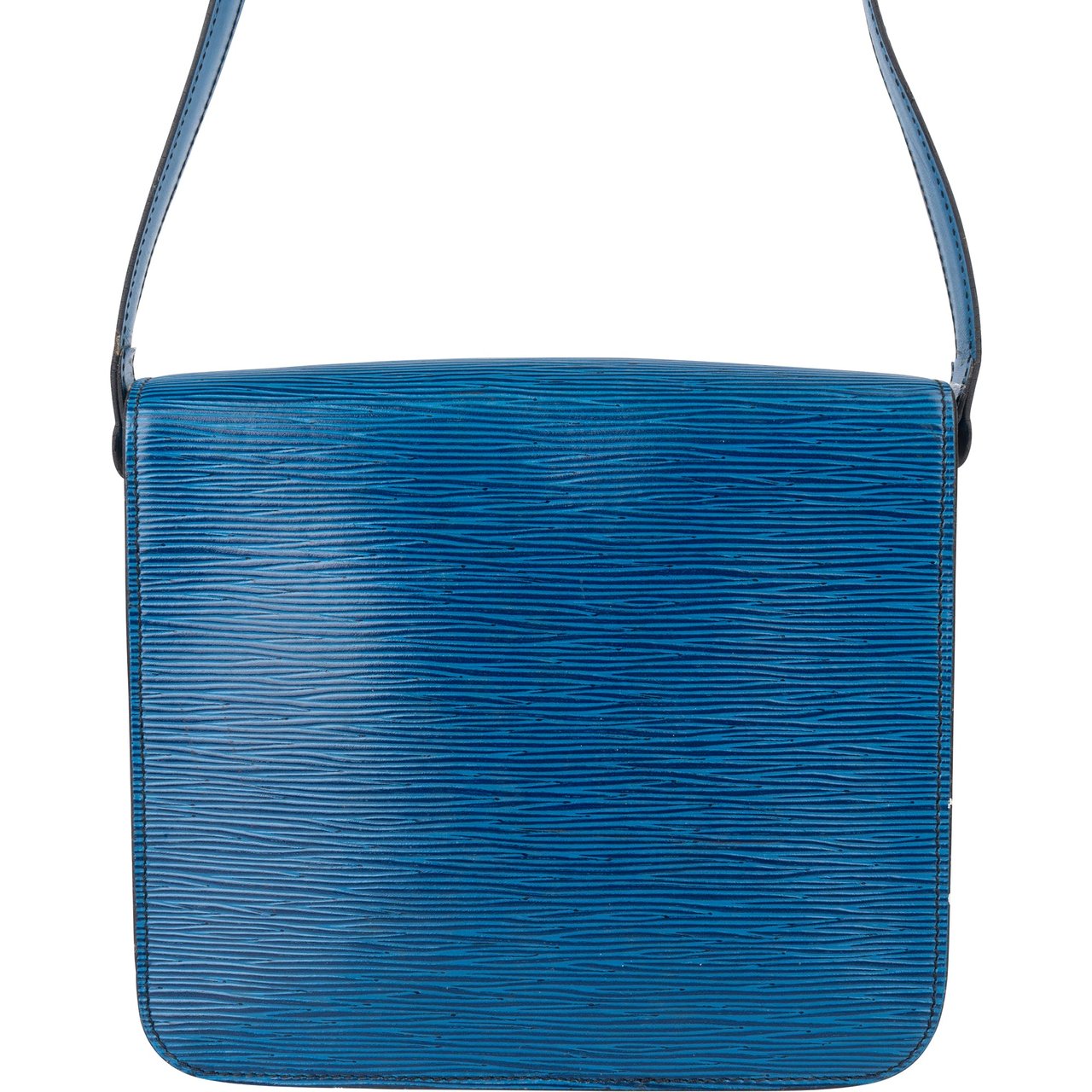 Louis Vuitton Louis Vuitton Blue Epi Leather Cartouchiere MM Crossbody Bag Blauw