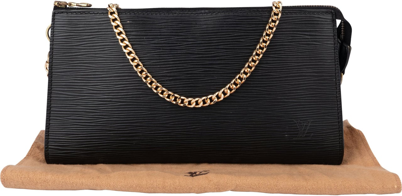Louis Vuitton Louis Vuitton Noir Epi Leather Pochette Accessoire Shoulder Bag Zwart