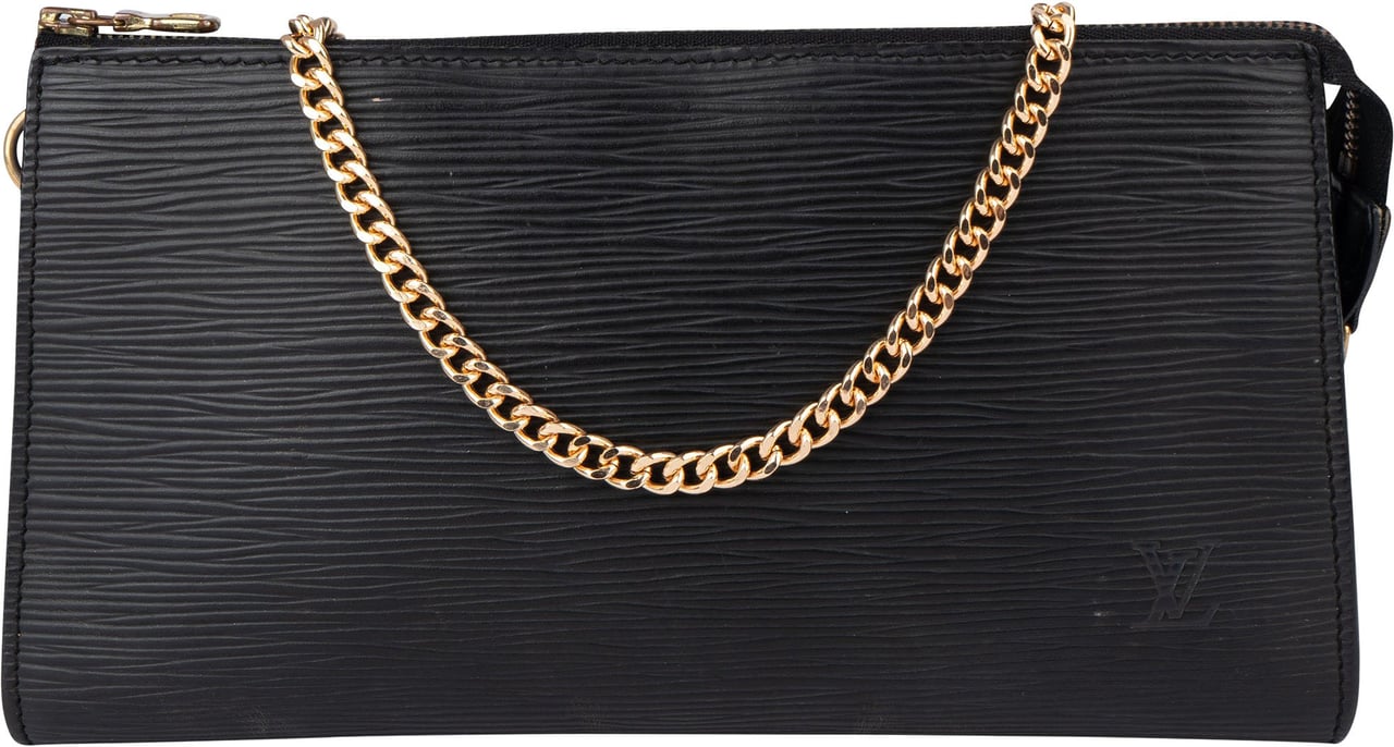 Louis Vuitton Louis Vuitton Noir Epi Leather Pochette Accessoire Shoulder Bag Zwart