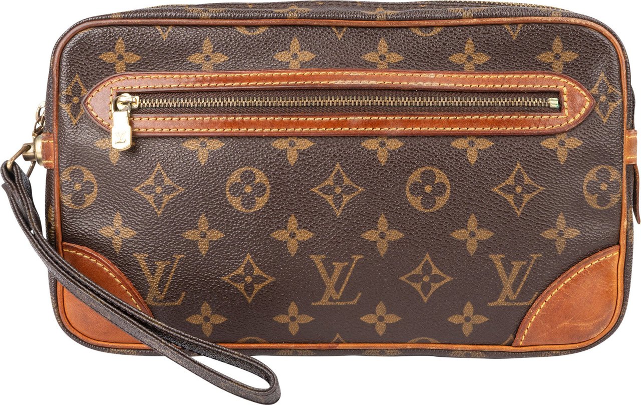 Louis Vuitton Louis Vuitton Canvas Monogram Marly Dragonne Clutch Bruin