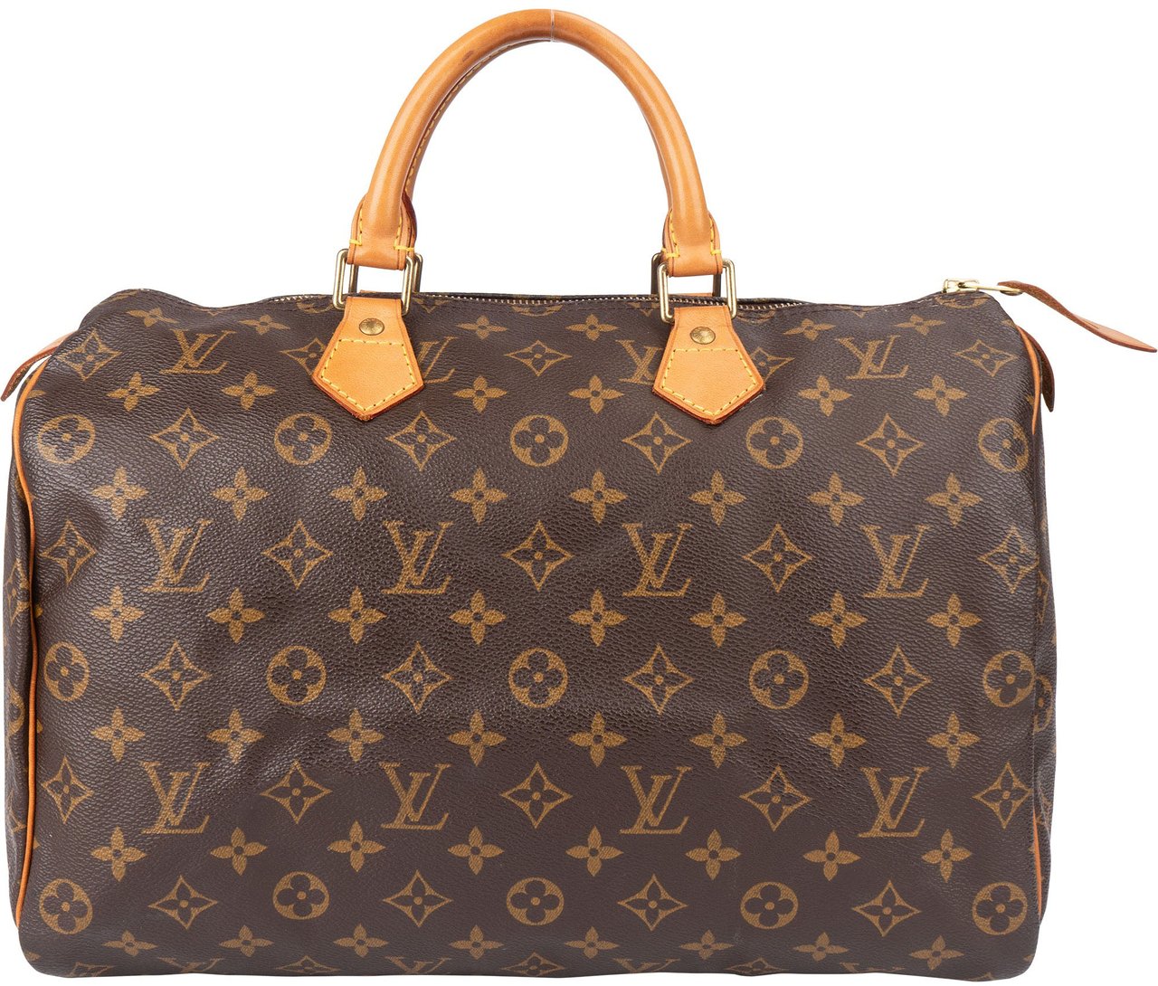 Louis Vuitton Louis Vuitton Canvas Monogram Speedy 35 Handbag Bruin