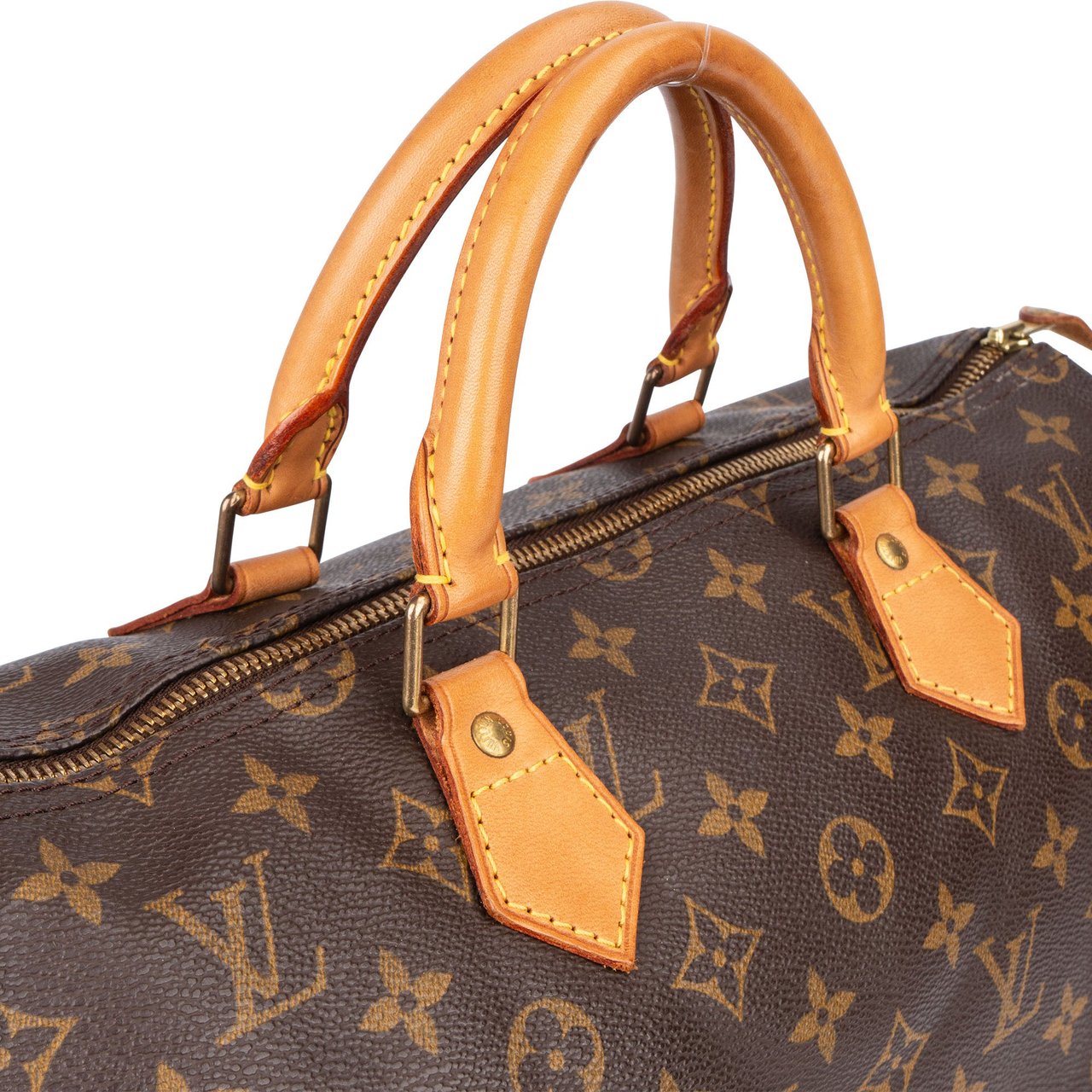 Louis Vuitton Louis Vuitton Canvas Monogram Speedy 35 Handbag Bruin