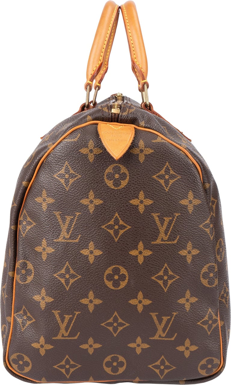 Louis Vuitton Louis Vuitton Canvas Monogram Speedy 35 Handbag Bruin