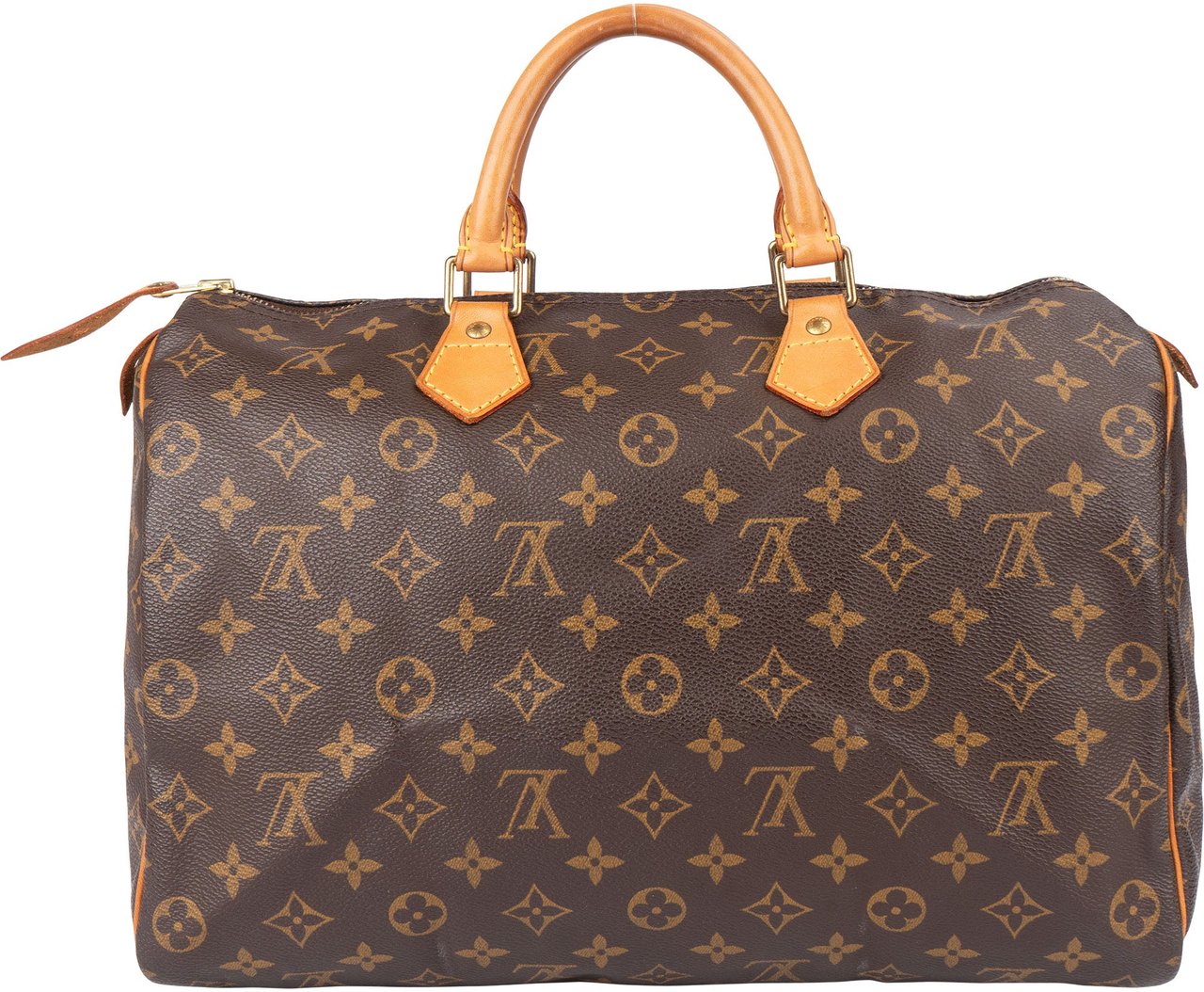 Louis Vuitton Louis Vuitton Canvas Monogram Speedy 35 Handbag Bruin