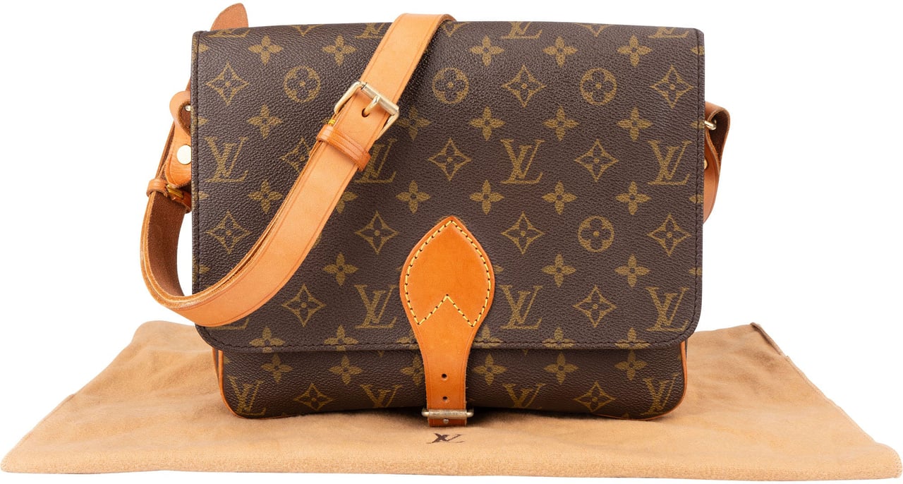Louis Vuitton Louis Vuitton Canvas Monogram Cartouchiere GM Crossbody Bag Bruin