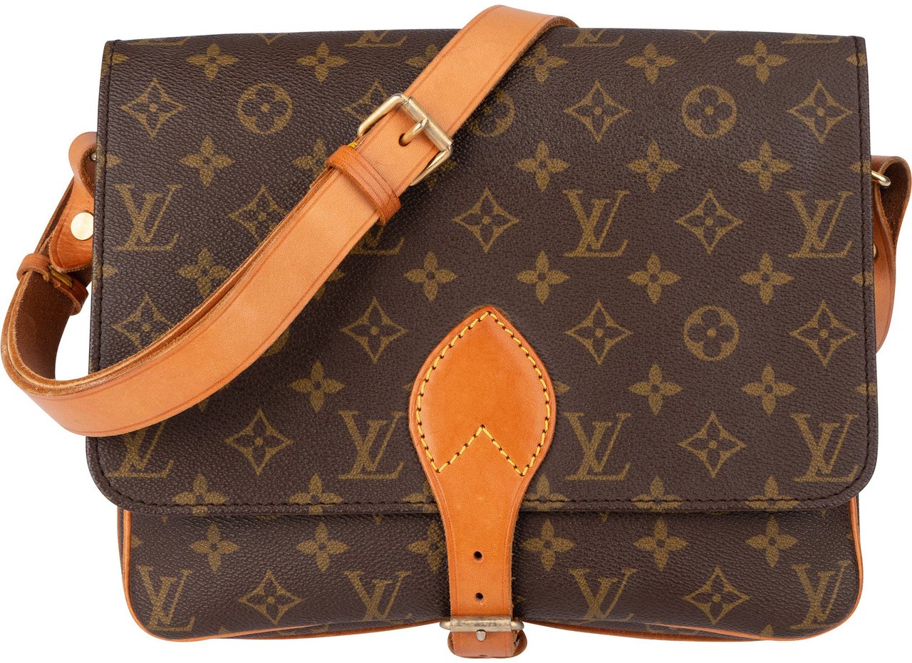Louis Vuitton Louis Vuitton Canvas Monogram Cartouchiere GM Crossbody Bag Bruin
