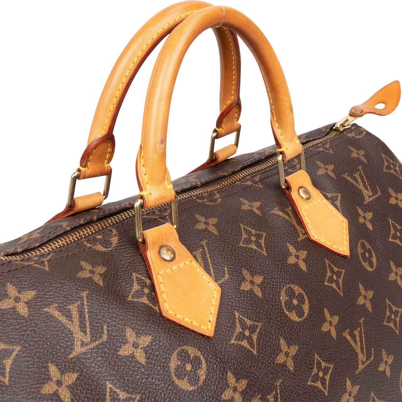 Louis Vuitton Louis Vuitton Canvas Monogram Speedy 35 Handbag Bruin