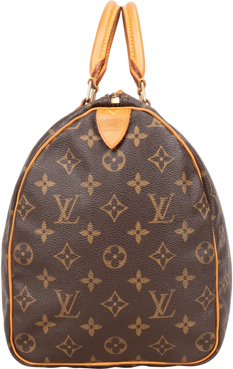Louis Vuitton Louis Vuitton Canvas Monogram Speedy 35 Handbag Bruin