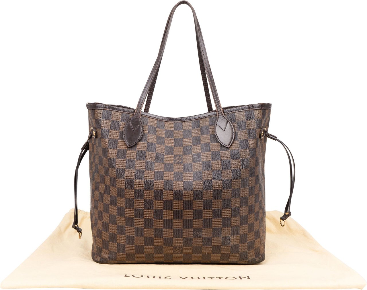 Louis Vuitton Louis Vuitton Damier Ebene Monogram Neverfull MM Shopper Handbag Bruin