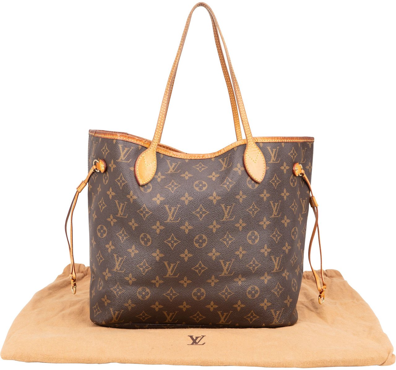 Louis Vuitton Louis Vuitton Canvas Monogram Neverfull MM Shopper Handbag Bruin