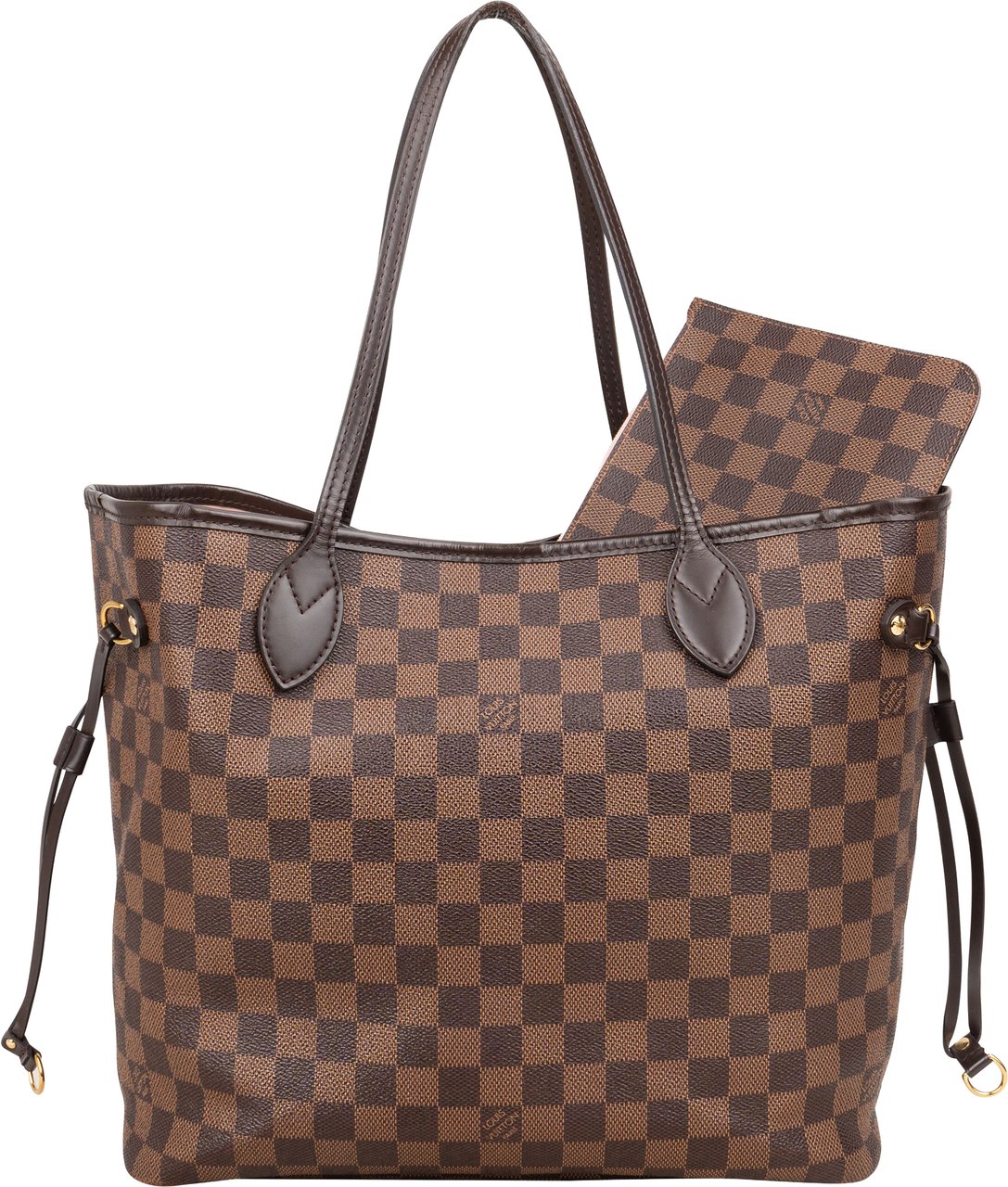 Louis Vuitton Damier Ebene Monogram Neverfull MM Shopper Handbag Bruin