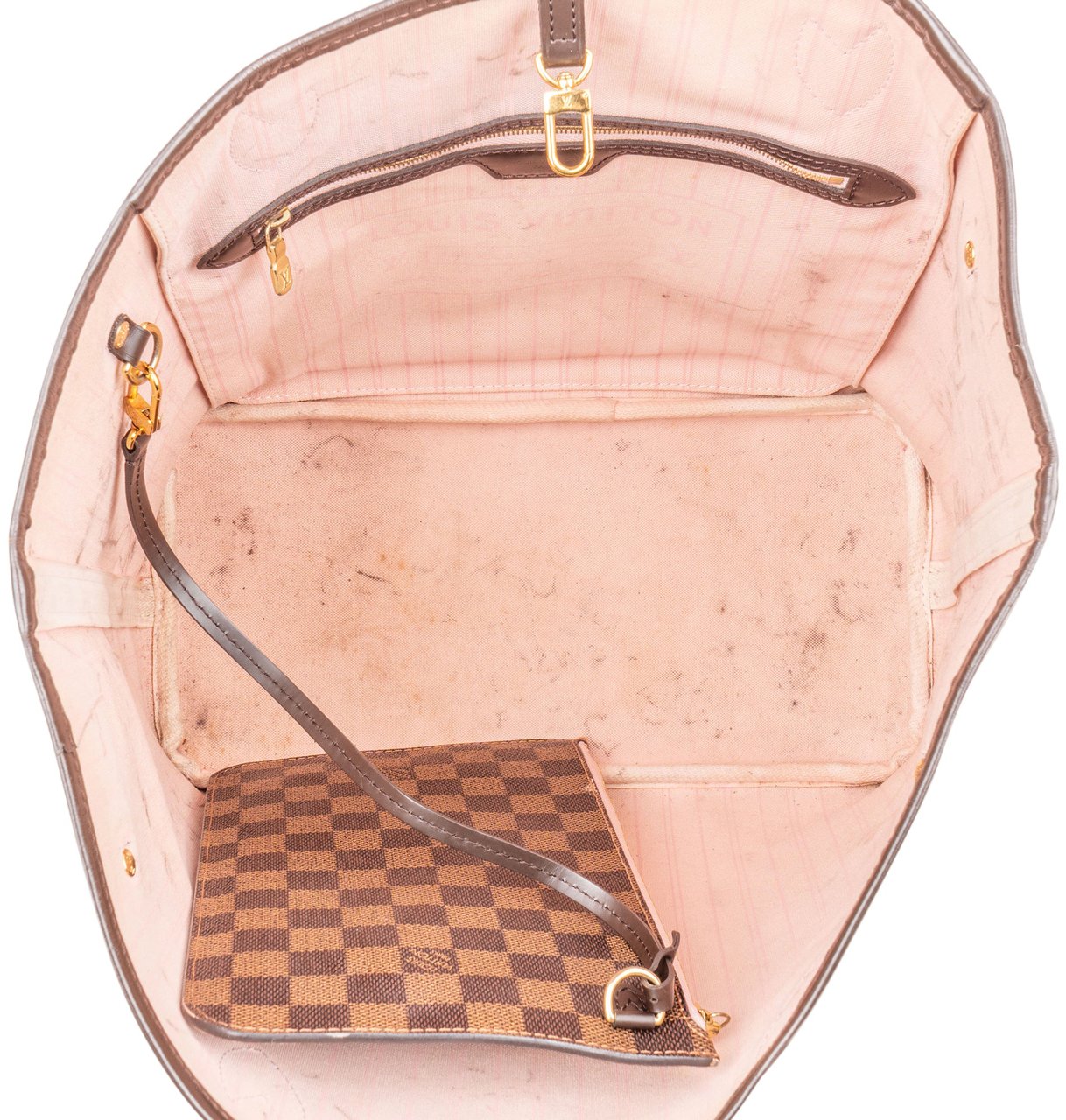 Louis Vuitton Damier Ebene Monogram Neverfull MM Shopper Handbag Bruin