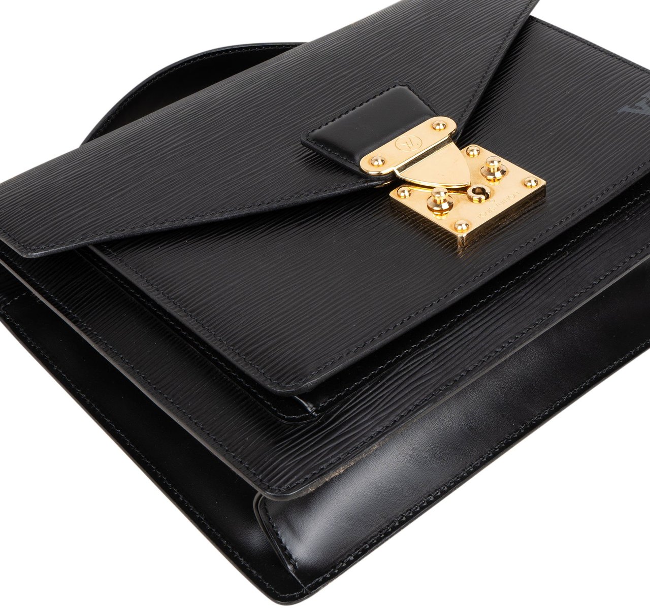 Louis Vuitton Louis Vuitton Noir Epi Leather Monceau Handbag Zwart