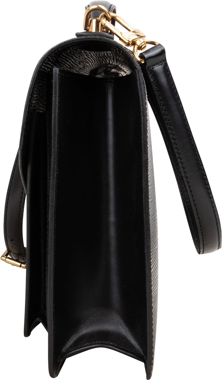Louis Vuitton Louis Vuitton Noir Epi Leather Monceau Handbag Zwart