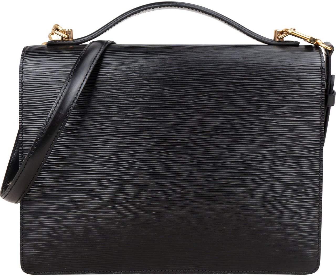 Louis Vuitton Louis Vuitton Noir Epi Leather Monceau Handbag Zwart