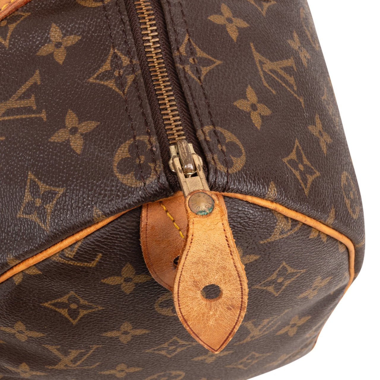 Louis Vuitton Louis Vuitton Canvas Monogram Speedy 35 Handbag Bruin