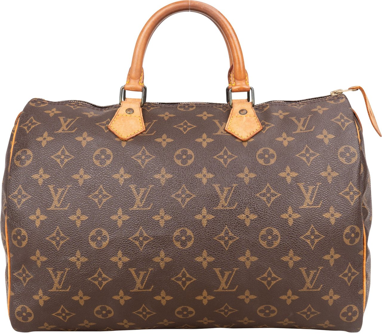 Louis Vuitton Louis Vuitton Canvas Monogram Speedy 35 Handbag Bruin