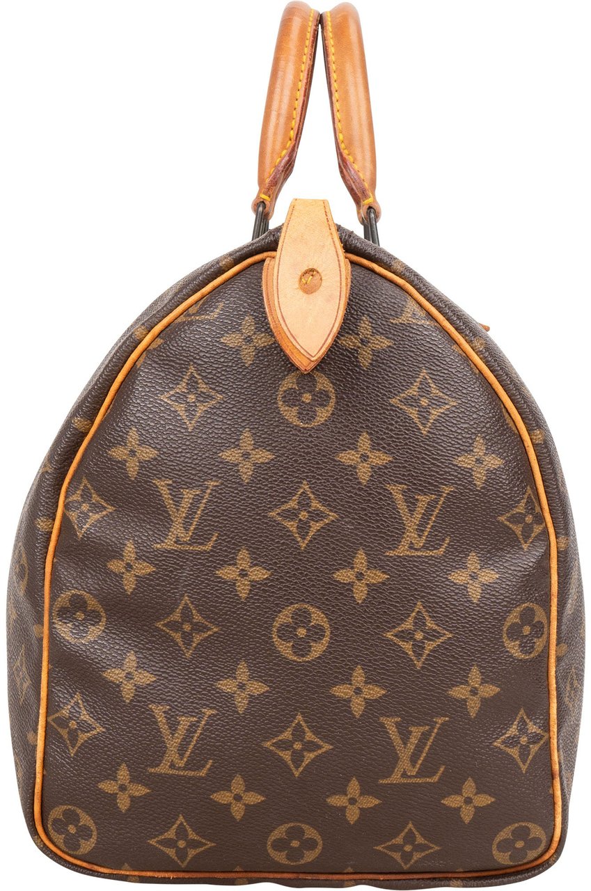 Louis Vuitton Louis Vuitton Canvas Monogram Speedy 35 Handbag Bruin