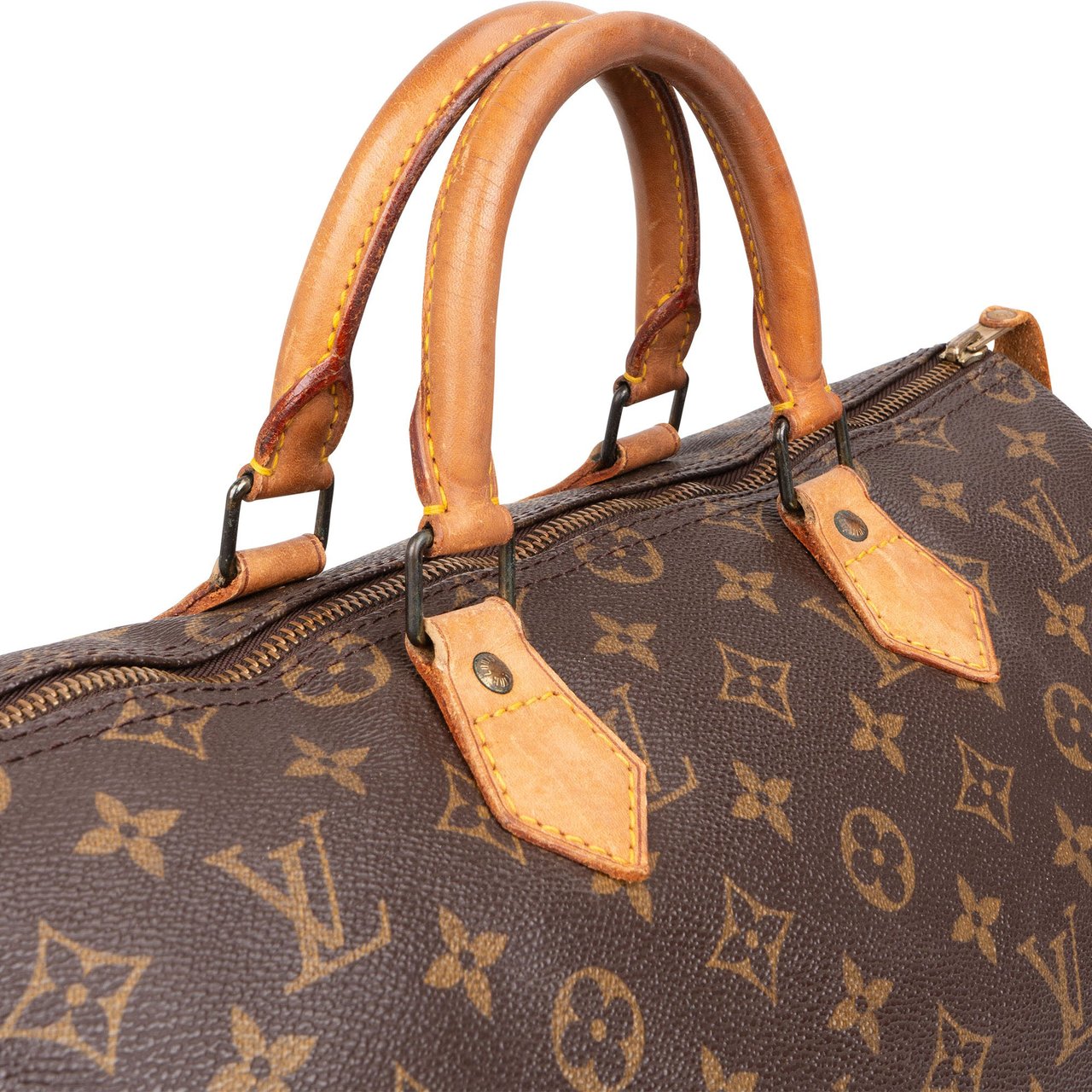 Louis Vuitton Louis Vuitton Canvas Monogram Speedy 35 Handbag Bruin