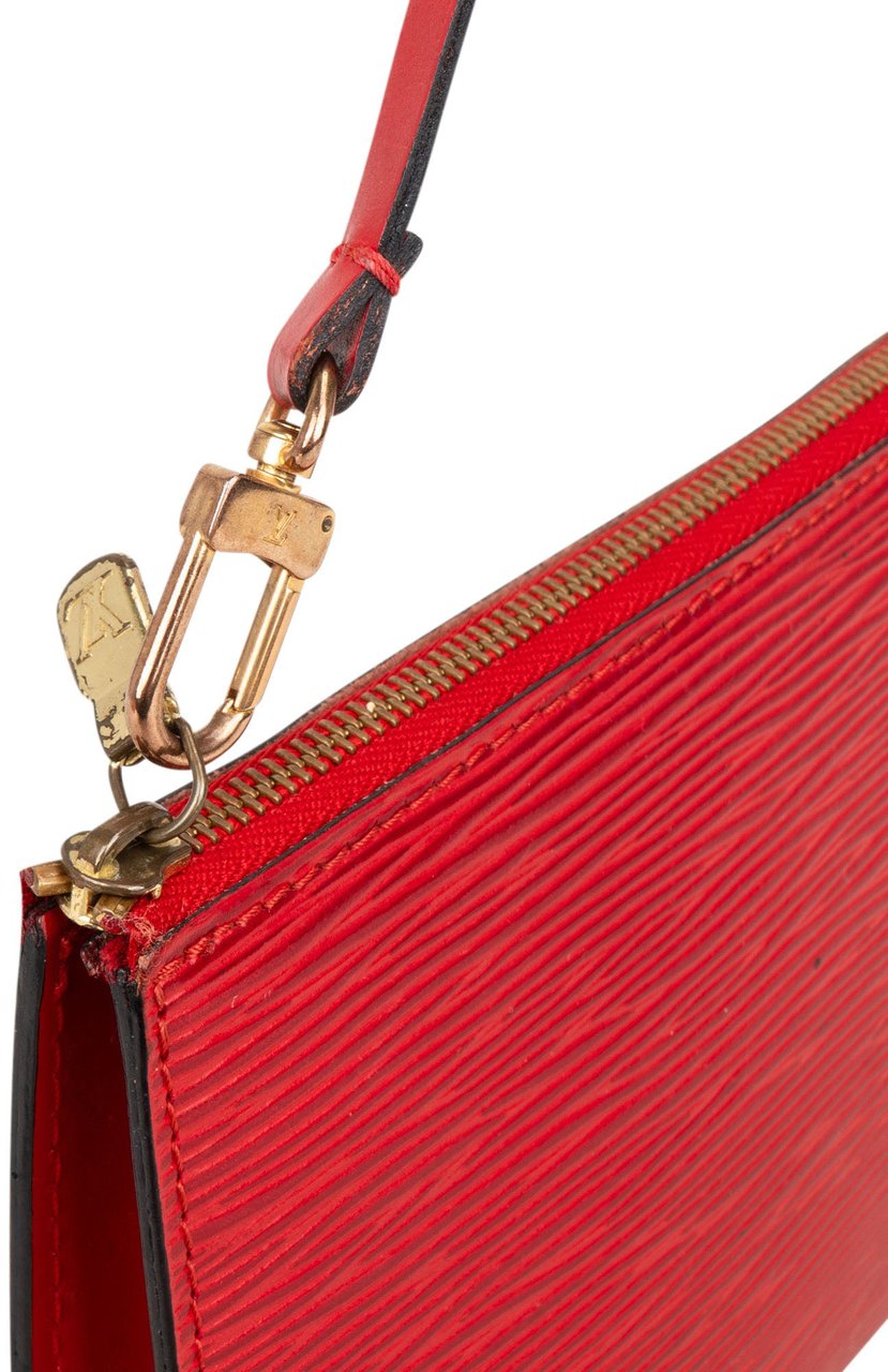 Louis Vuitton Louis Vuitton Rouge Epi Leather Pochette Accessoire Handbag Rood