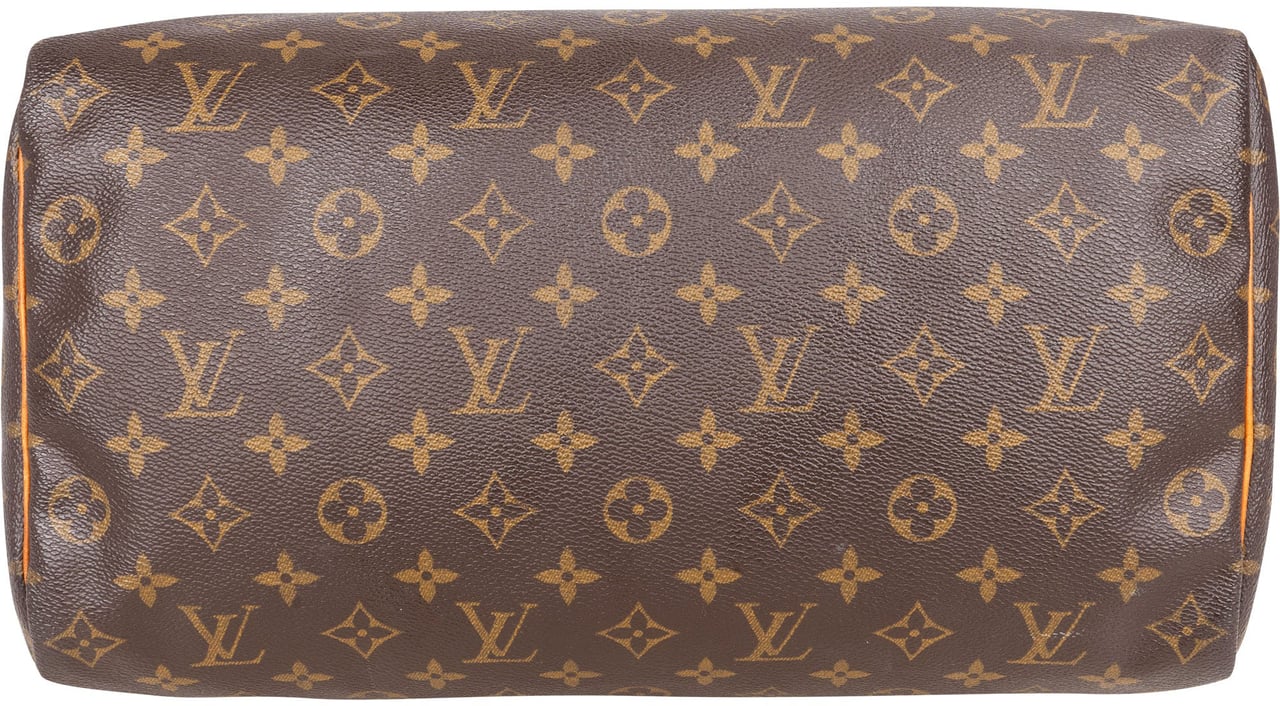 Louis Vuitton Louis Vuitton Canvas Monogram Speedy 35 Handbag Bruin