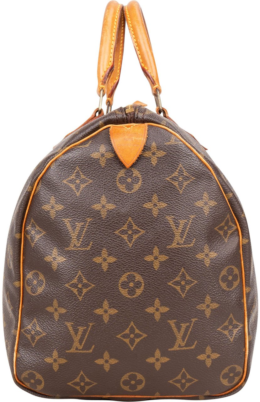 Louis Vuitton Louis Vuitton Canvas Monogram Speedy 35 Handbag Bruin