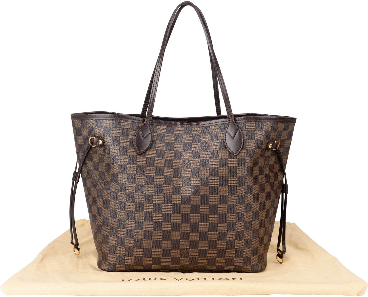 Louis Vuitton Louis Vuitton Damier Ebene Monogram Neverfull MM Shopper Handbag Bruin
