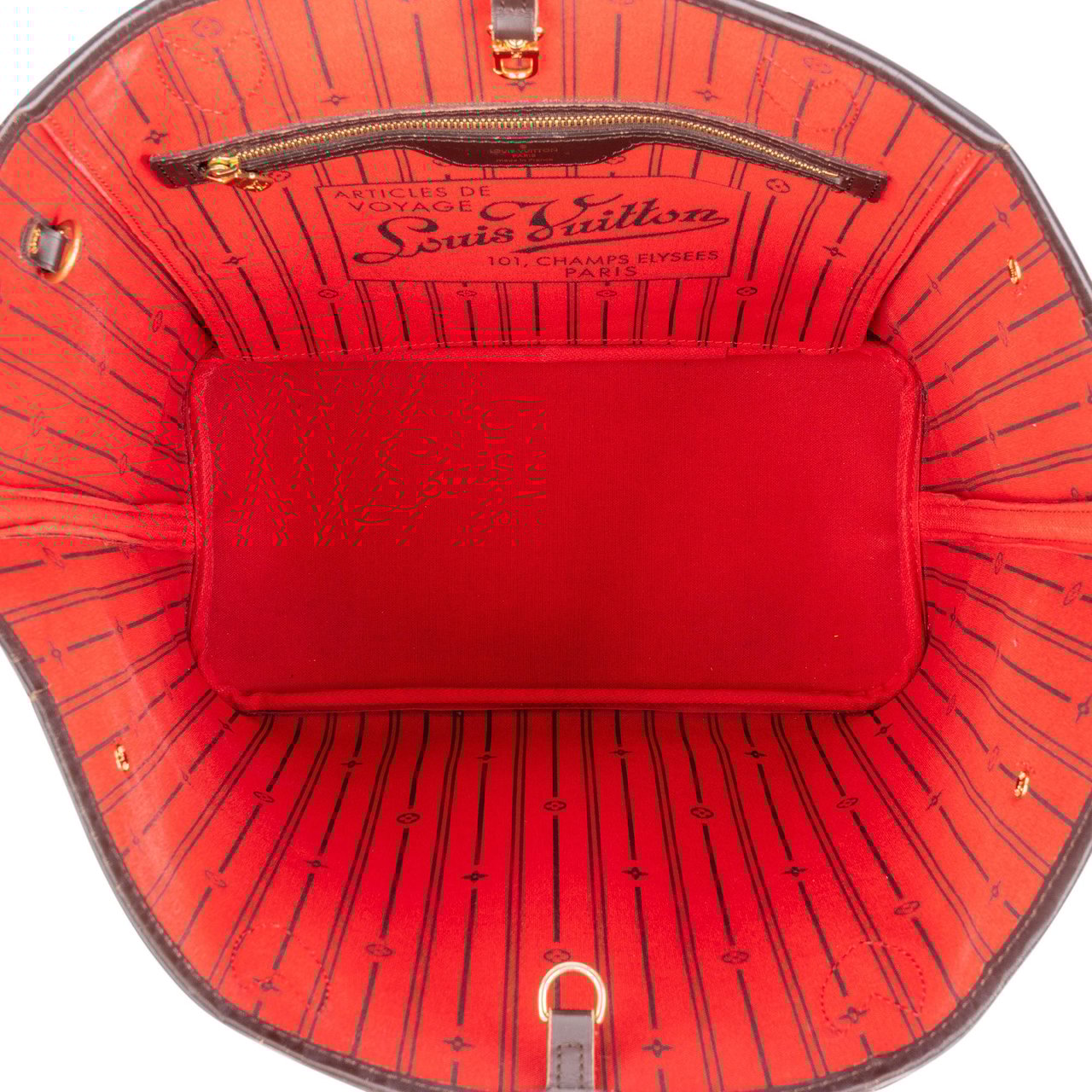 Louis Vuitton Louis Vuitton Damier Ebene Monogram Neverfull MM Shopper Handbag Bruin