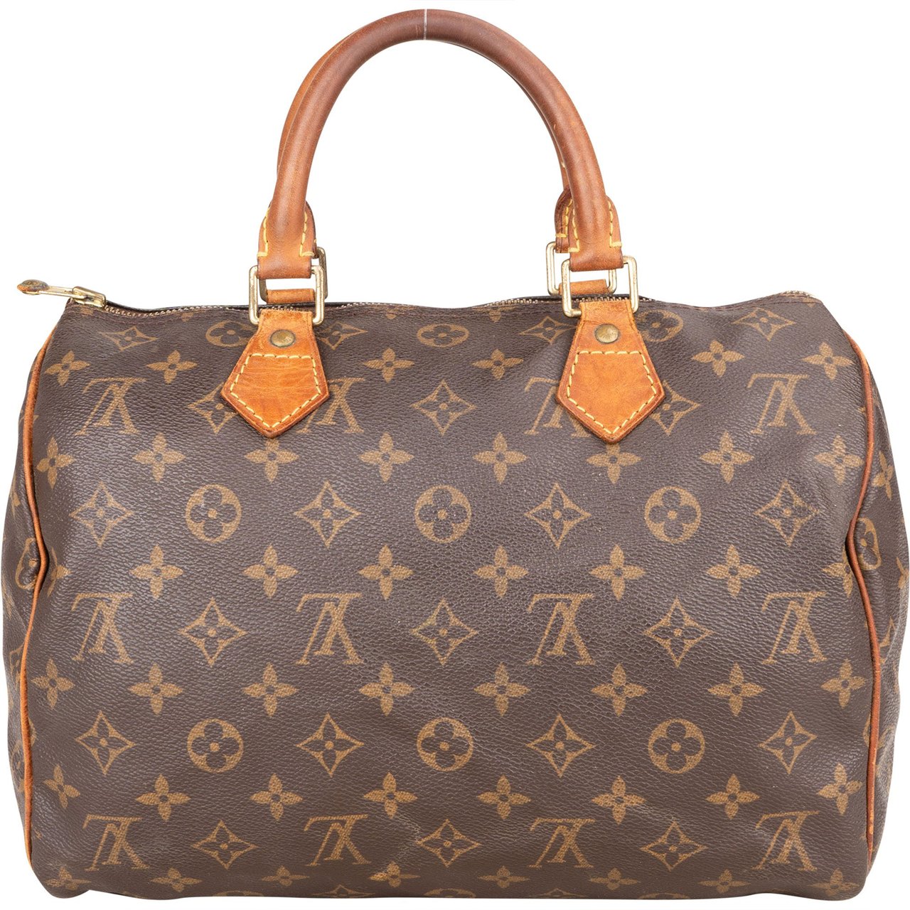 Louis Vuitton Louis Vuitton Canvas Monogram Speedy 30 Handbag Bruin
