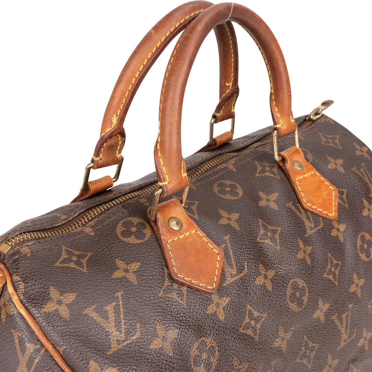 Louis Vuitton Louis Vuitton Canvas Monogram Speedy 30 Handbag Bruin