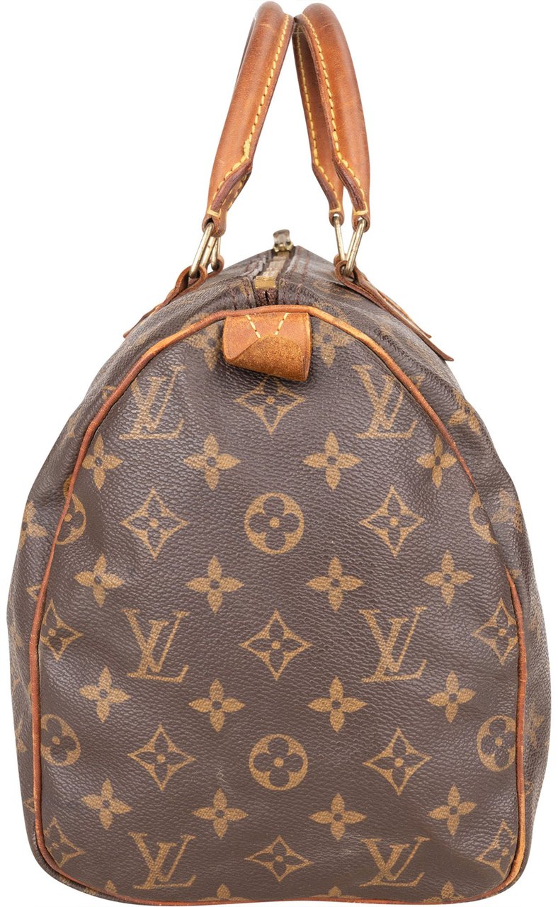 Louis Vuitton Louis Vuitton Canvas Monogram Speedy 30 Handbag Bruin