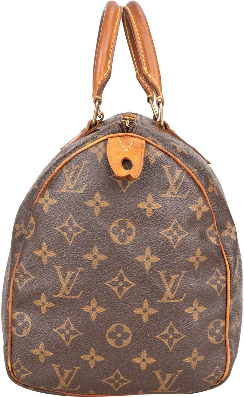Louis Vuitton Louis Vuitton Canvas Monogram Speedy 30 Handbag Bruin