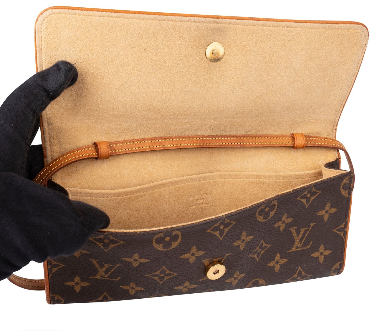 Louis Vuitton Louis Vuitton Canvas Monogram Twin Pochette Crossbody Bag Bruin
