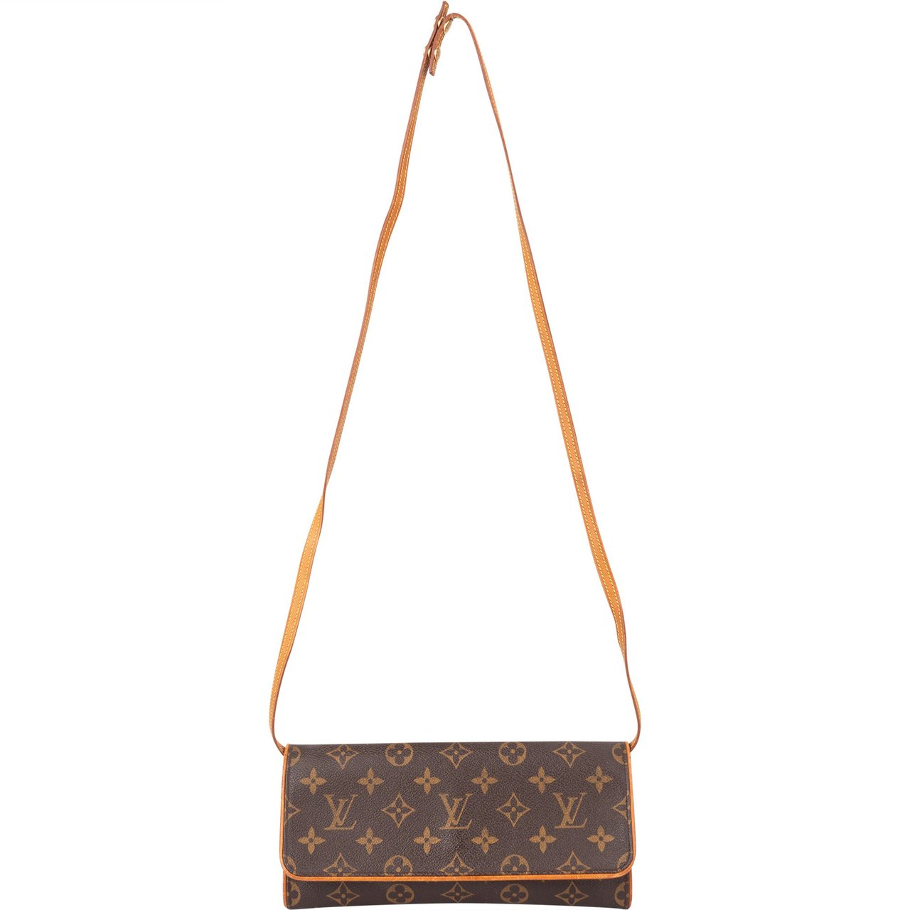 Louis Vuitton Louis Vuitton Canvas Monogram Twin Pochette Crossbody Bag Bruin
