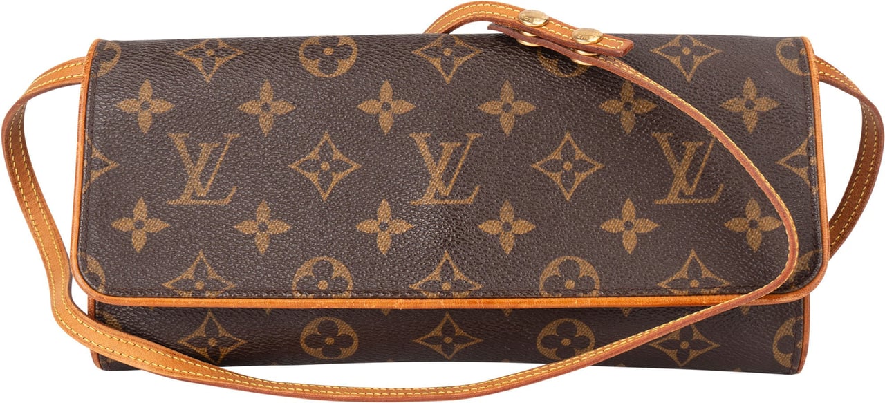 Louis Vuitton Louis Vuitton Canvas Monogram Twin Pochette Crossbody Bag Bruin
