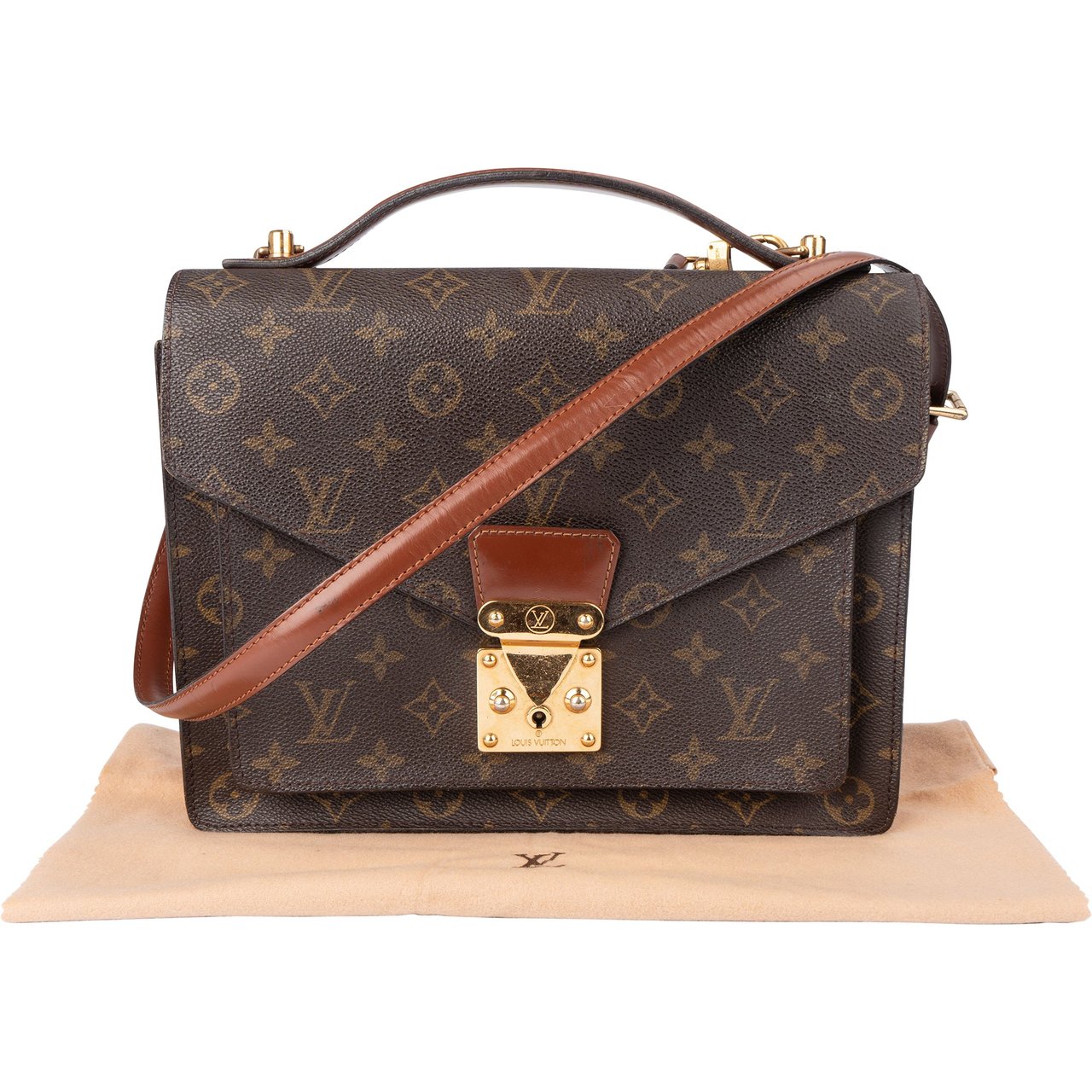 Louis Vuitton Louis Vuitton Canvas Monogram Monceau Handbag Bruin