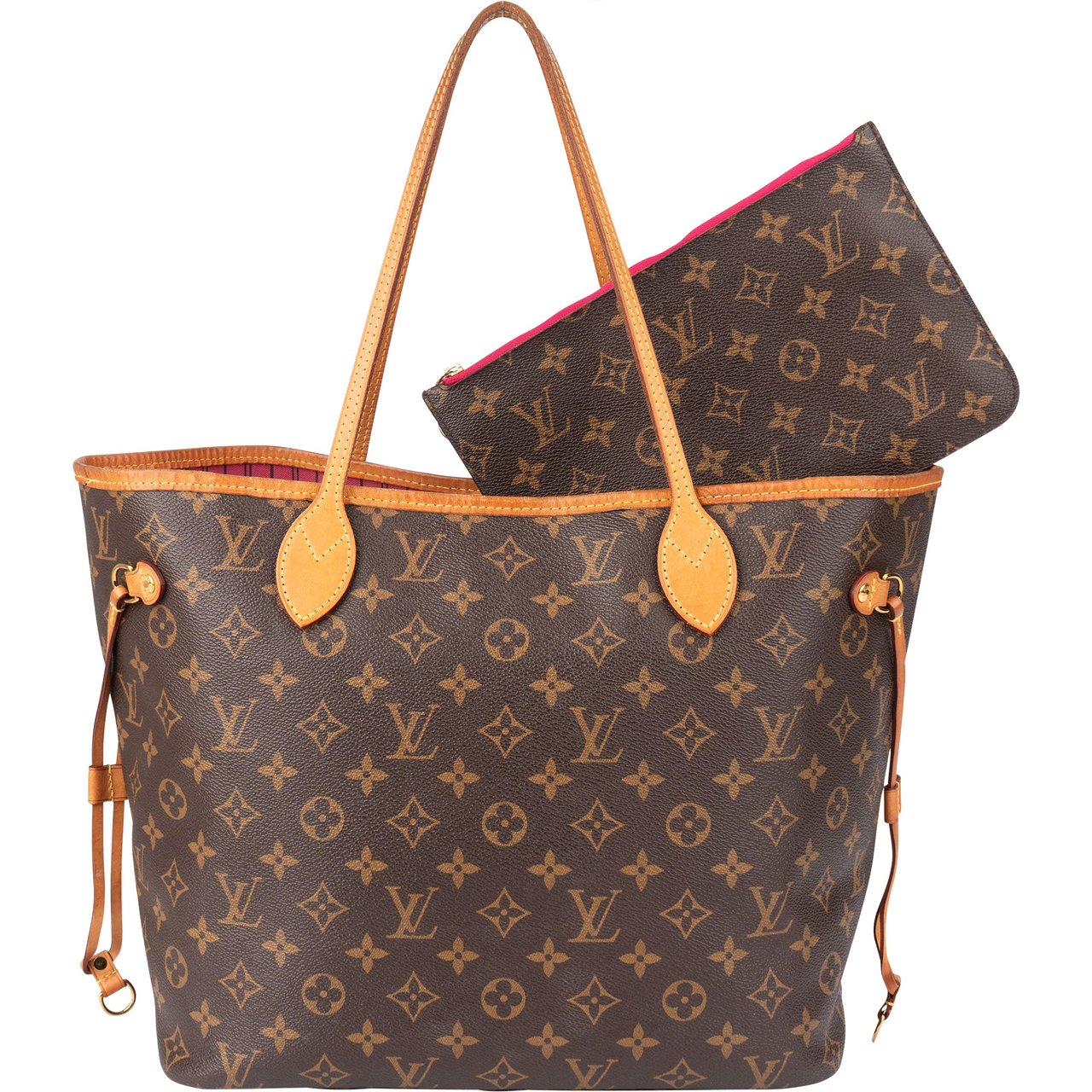 Louis Vuitton Canvas Monogram Neverfull MM Shopper Handbag Bruin