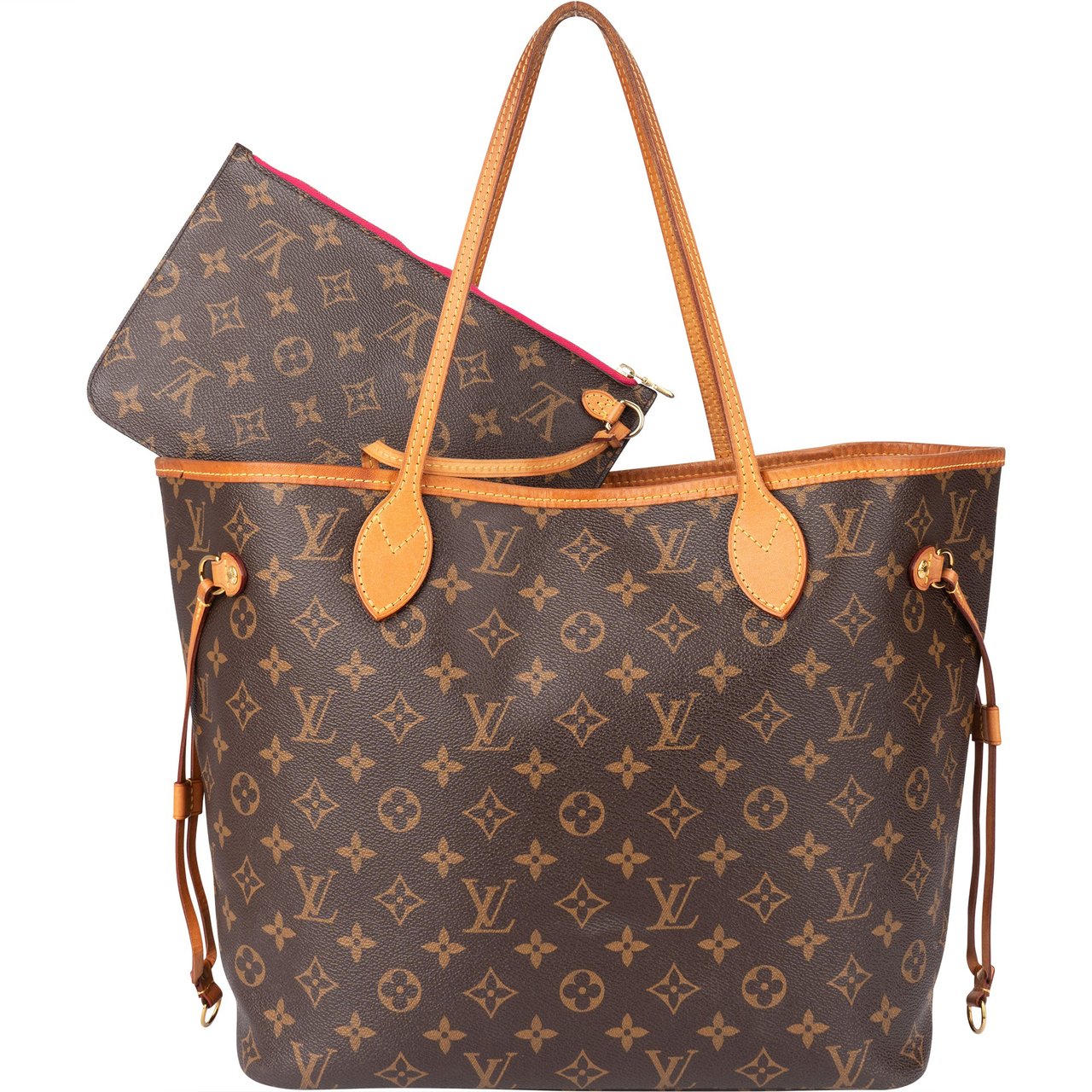 Louis Vuitton Canvas Monogram Neverfull MM Shopper Handbag Bruin