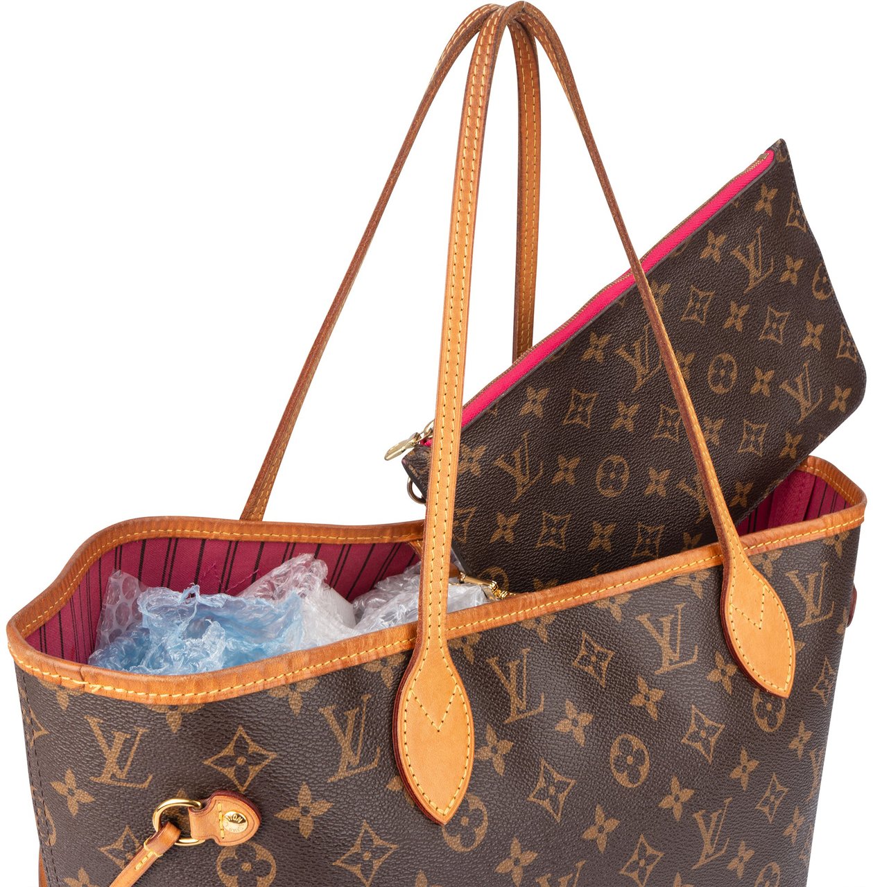 Louis Vuitton Canvas Monogram Neverfull MM Shopper Handbag Bruin