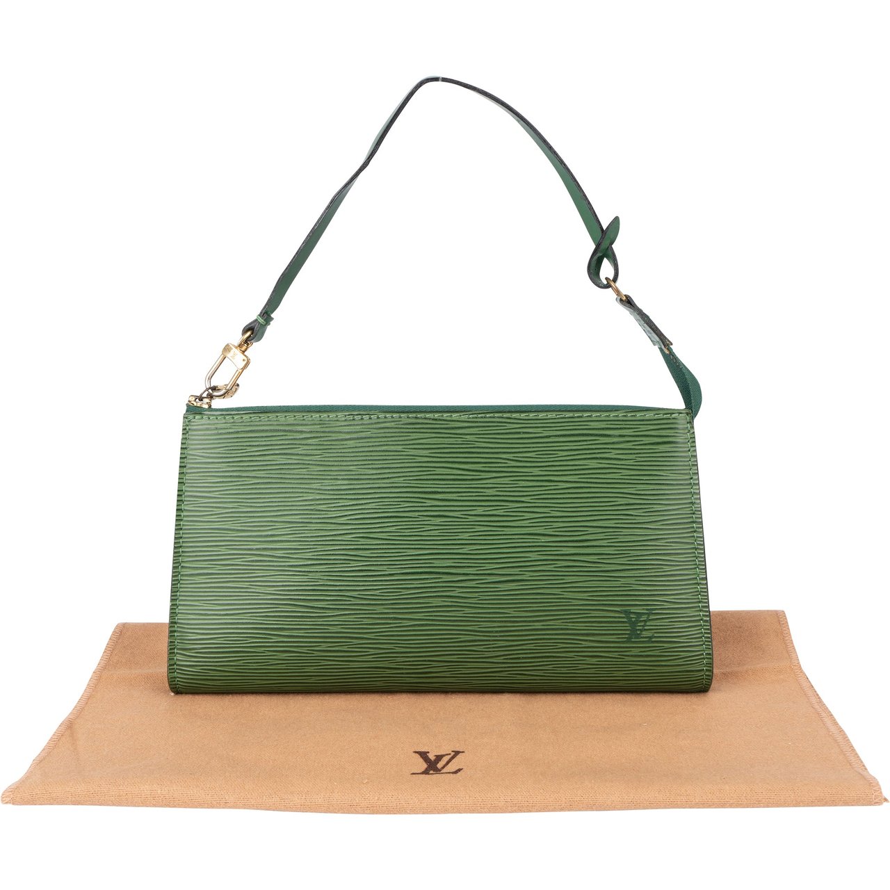 Louis Vuitton Louis Vuitton Green Epi Leather Pochette Accessoires Handbag Groen