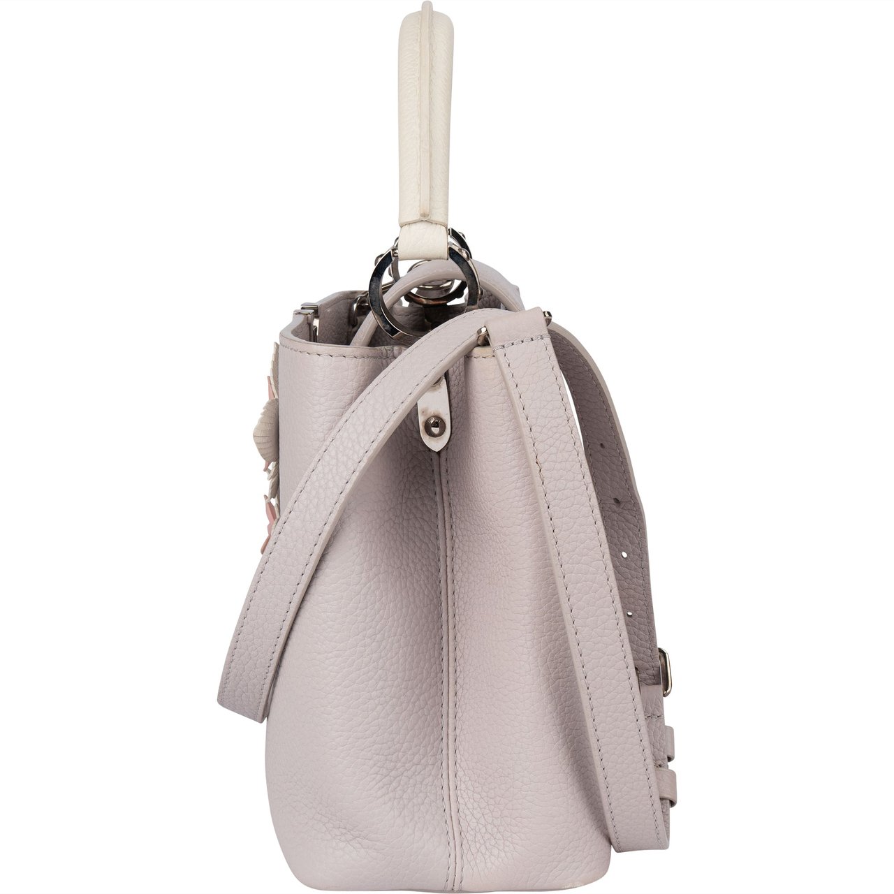 Louis Vuitton Louis Vuitton Limited Flower Grey Taurillon Leather Capucines PM Handbag Donkergrijs