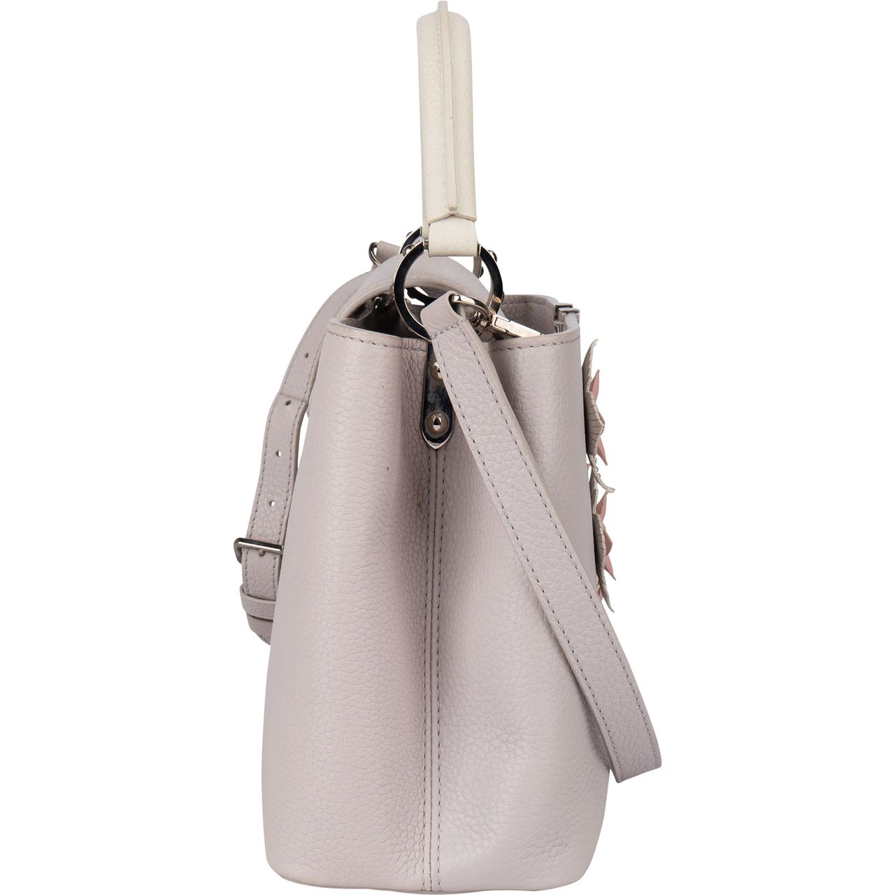 Louis Vuitton Louis Vuitton Limited Flower Grey Taurillon Leather Capucines PM Handbag Donkergrijs